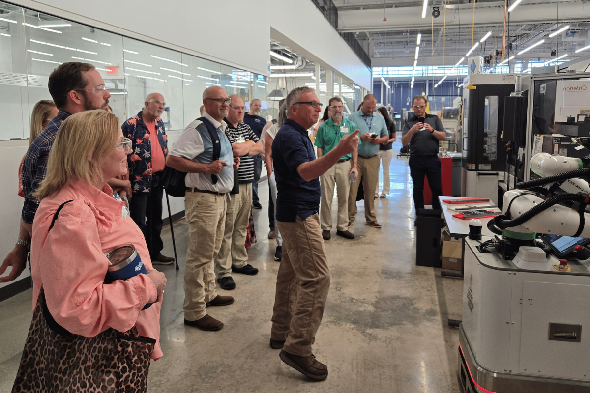 Image of Rural CS participants at Georgia Tech's Advanced Manufacturing Pilot Facility.